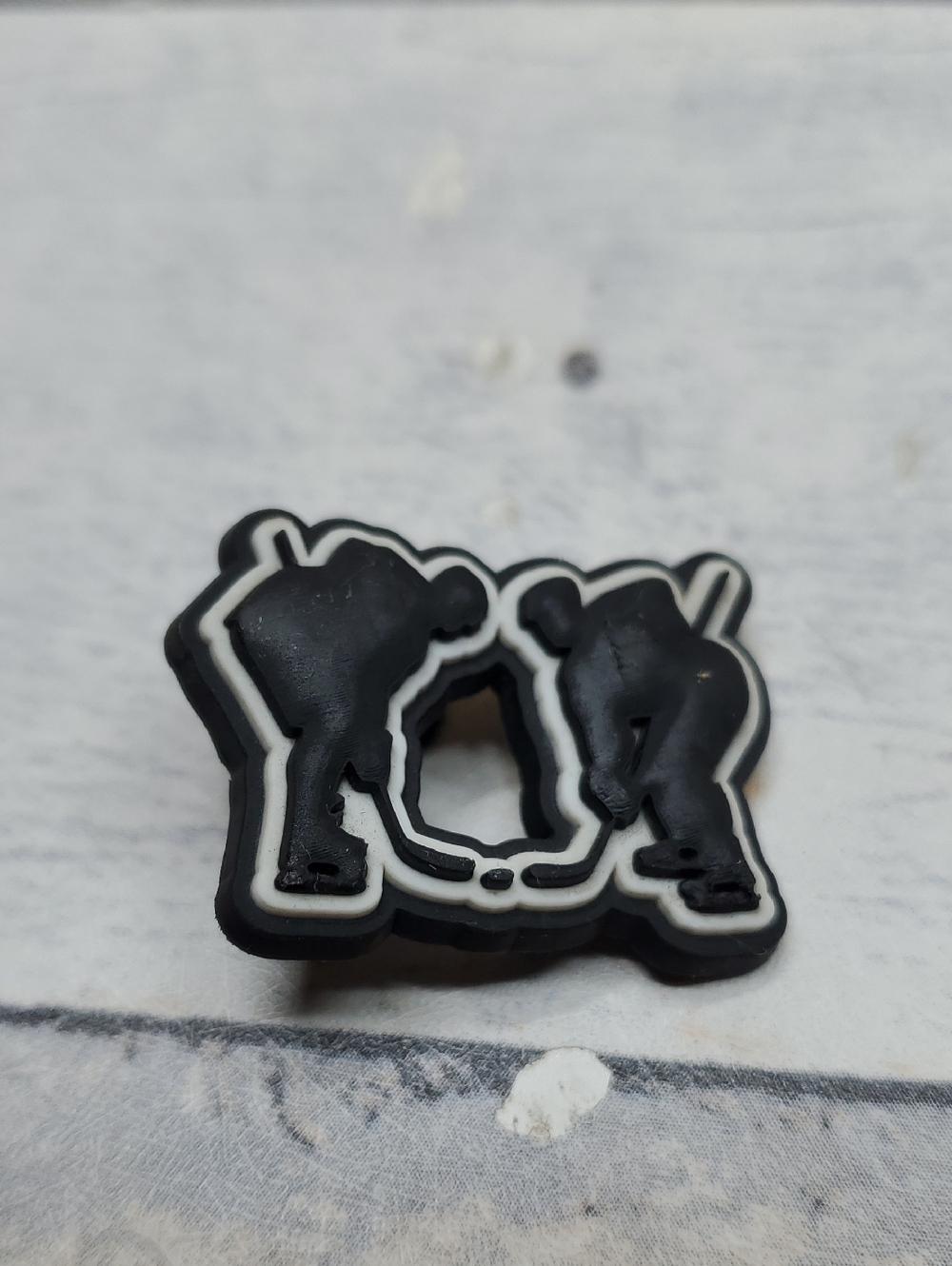 Two Hockey Players Shoe Charm